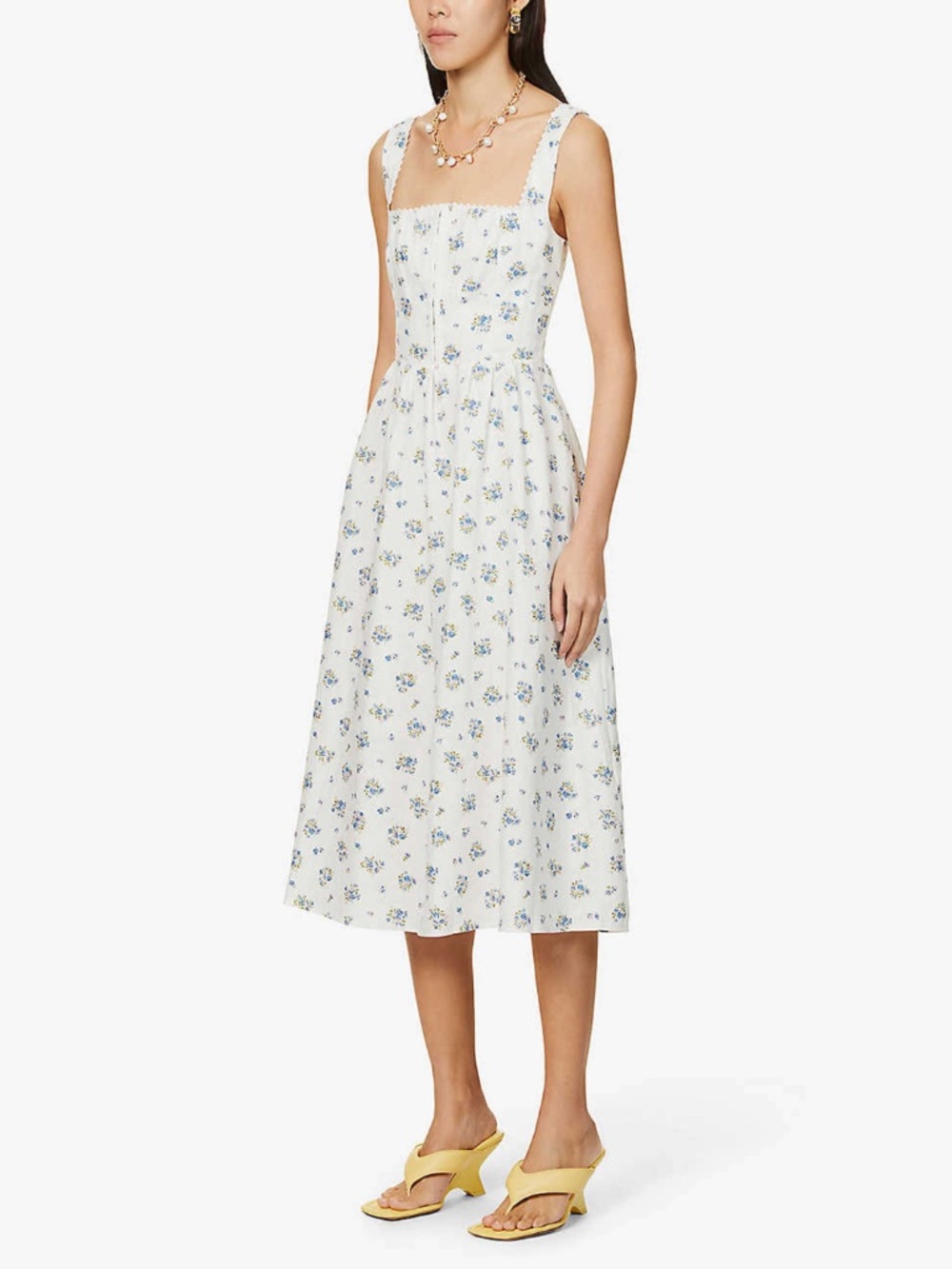 NEW Reformation Tagliatelle Linen Dress Blaire 12